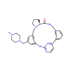 CN1CCN(Cc2cc3cc(c2)Nc2nccc(n2)-c2cccc(c2)CNC(=O)[C@@H]2CCCN2C3)CC1 ZINC000096273714