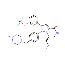 CN1CCN(Cc2ccc(-c3c(-c4cccc(OC(F)(F)F)c4)cc4n3[C@H](CCCl)CNC4=O)cc2)CC1 ZINC000207203657