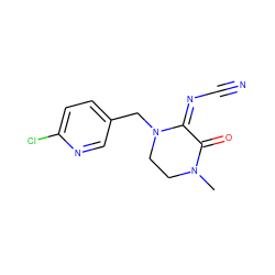 CN1CCN(Cc2ccc(Cl)nc2)/C(=N/C#N)C1=O ZINC000103188658