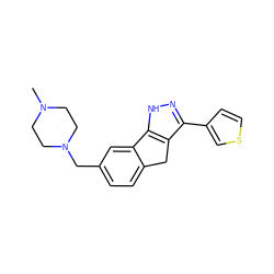 CN1CCN(Cc2ccc3c(c2)-c2[nH]nc(-c4ccsc4)c2C3)CC1 ZINC000036338818