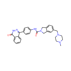 CN1CCN(Cc2ccc3c(c2)CN(C(=O)Nc2ccc(-c4n[nH]c(=O)c5ccccc45)cc2)C3)CC1 ZINC000165951150