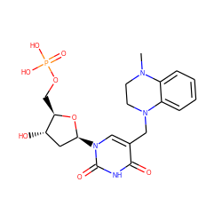 CN1CCN(Cc2cn([C@H]3C[C@H](O)[C@@H](COP(=O)(O)O)O3)c(=O)[nH]c2=O)c2ccccc21 ZINC000299860657