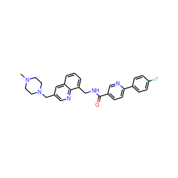 CN1CCN(Cc2cnc3c(CNC(=O)c4ccc(-c5ccc(F)cc5)nc4)cccc3c2)CC1 ZINC000036351719