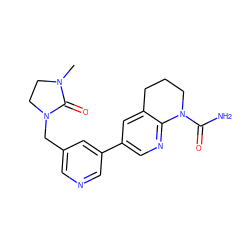 CN1CCN(Cc2cncc(-c3cnc4c(c3)CCCN4C(N)=O)c2)C1=O ZINC001772634293