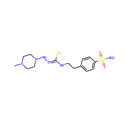 CN1CCN(N/N=C(\S)NCCc2ccc(S(N)(=O)=O)cc2)CC1 ZINC000028119755