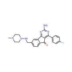 CN1CCN(NCc2ccc3c(c2)-c2nc(N)nc(-c4ccc(F)cc4)c2C3=O)CC1 ZINC000049050478