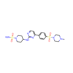 CN1CCN(S(=O)(=O)c2ccc(-c3ccnc(NC4CCN(S(N)(=O)=O)CC4)n3)cc2)CC1 ZINC000071329770