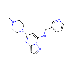 CN1CCN(c2cc(NCc3cccnc3)n3nccc3n2)CC1 ZINC000096176125