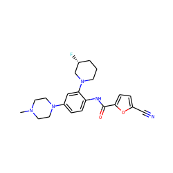 CN1CCN(c2ccc(NC(=O)c3ccc(C#N)o3)c(N3CCC[C@@H](F)C3)c2)CC1 ZINC000029039480