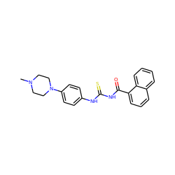 CN1CCN(c2ccc(NC(=S)NC(=O)c3cccc4ccccc34)cc2)CC1 ZINC000005049459