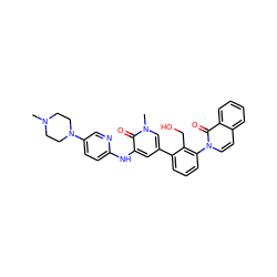 CN1CCN(c2ccc(Nc3cc(-c4cccc(-n5ccc6ccccc6c5=O)c4CO)cn(C)c3=O)nc2)CC1 ZINC000299841246