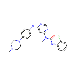 CN1CCN(c2ccc(Nc3cc(N(C)C(=O)Nc4ccccc4Cl)ncn3)cc2)CC1 ZINC000053274910