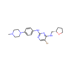 CN1CCN(c2ccc(Nc3ncc(Br)c(NC[C@@H]4CCCO4)n3)cc2)CC1 ZINC000299851759