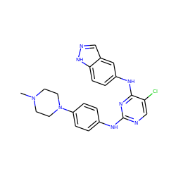 CN1CCN(c2ccc(Nc3ncc(Cl)c(Nc4ccc5[nH]ncc5c4)n3)cc2)CC1 ZINC000063539871