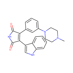 CN1CCN(c2cccc(C3=C(c4c[nH]c5ccccc45)C(=O)NC3=O)c2)CC1 ZINC000045321879