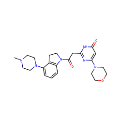 CN1CCN(c2cccc3c2CCN3C(=O)Cc2nc(N3CCOCC3)cc(=O)[nH]2)CC1 ZINC000103262543