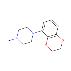 CN1CCN(c2cccc3c2OCCO3)CC1 ZINC000013738314