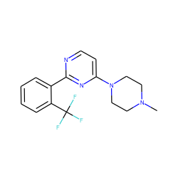 CN1CCN(c2ccnc(-c3ccccc3C(F)(F)F)n2)CC1 ZINC000004267911