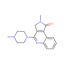 CN1CCN(c2nc3ccccc3c3c2CN(C)C3=O)CC1 ZINC000013644229