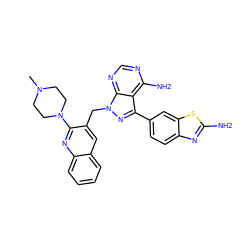 CN1CCN(c2nc3ccccc3cc2Cn2nc(-c3ccc4nc(N)sc4c3)c3c(N)ncnc32)CC1 ZINC000058548488