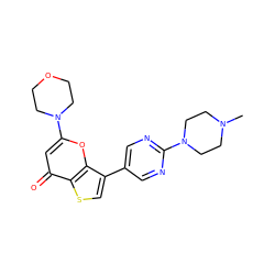 CN1CCN(c2ncc(-c3csc4c(=O)cc(N5CCOCC5)oc34)cn2)CC1 ZINC000101661744