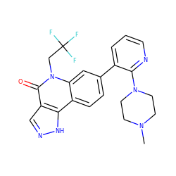 CN1CCN(c2ncccc2-c2ccc3c4[nH]ncc4c(=O)n(CC(F)(F)F)c3c2)CC1 ZINC000220103590