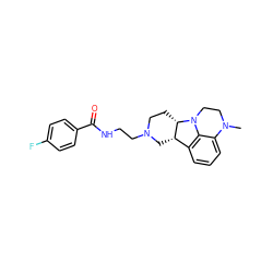 CN1CCN2c3c(cccc31)[C@@H]1CN(CCNC(=O)c3ccc(F)cc3)CC[C@@H]12 ZINC000169309777