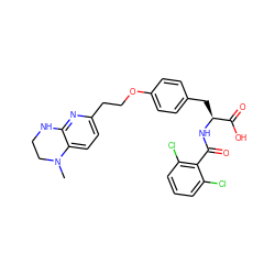 CN1CCNc2nc(CCOc3ccc(C[C@H](NC(=O)c4c(Cl)cccc4Cl)C(=O)O)cc3)ccc21 ZINC000084654032