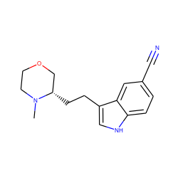 CN1CCOC[C@@H]1CCc1c[nH]c2ccc(C#N)cc12 ZINC000045358459