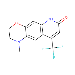 CN1CCOc2cc3[nH]c(=O)cc(C(F)(F)F)c3cc21 ZINC000014967262