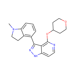 CN1CCc2c(-c3n[nH]c4ccnc(OC5CCOCC5)c34)cccc21 ZINC000114772099