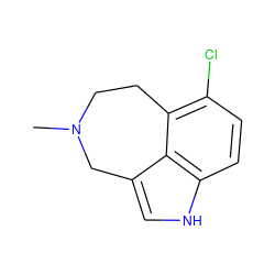 CN1CCc2c(Cl)ccc3[nH]cc(c23)C1 ZINC000027719245