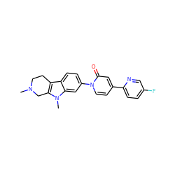 CN1CCc2c(n(C)c3cc(-n4ccc(-c5ccc(F)cn5)cc4=O)ccc23)C1 ZINC000064559238
