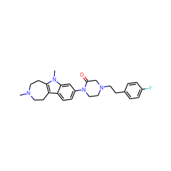 CN1CCc2c(n(C)c3cc(N4CCN(CCc5ccc(F)cc5)CC4=O)ccc23)CC1 ZINC000115008844