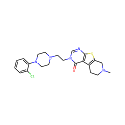 CN1CCc2c(sc3ncn(CCN4CCN(c5ccccc5Cl)CC4)c(=O)c23)C1 ZINC000028529879