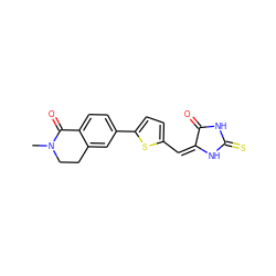 CN1CCc2cc(-c3ccc(/C=C4/NC(=S)NC4=O)s3)ccc2C1=O ZINC000103234931