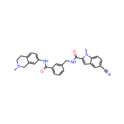 CN1CCc2ccc(NC(=O)c3cccc(CNC(=O)c4cc5cc(C#N)ccc5n4C)c3)cc2C1 ZINC000167961304