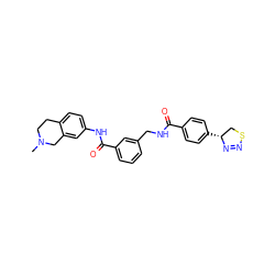 CN1CCc2ccc(NC(=O)c3cccc(CNC(=O)c4ccc([C@@H]5CSN=N5)cc4)c3)cc2C1 ZINC000169701487