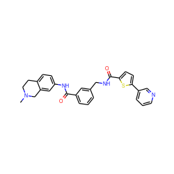CN1CCc2ccc(NC(=O)c3cccc(CNC(=O)c4ccc(-c5cccnc5)s4)c3)cc2C1 ZINC000113584372