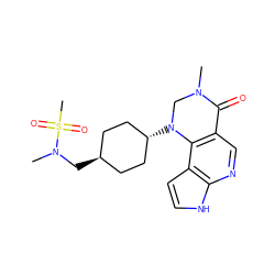 CN1CN([C@H]2CC[C@H](CN(C)S(C)(=O)=O)CC2)c2c(cnc3[nH]ccc23)C1=O ZINC001772583062