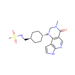 CN1CN([C@H]2CC[C@H](CNS(C)(=O)=O)CC2)c2c(cnc3[nH]ccc23)C1=O ZINC001772584014