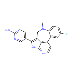 CN1Cc2c(-c3cnc(N)nc3)[nH]c3nccc(c23)-c2cc(F)ccc21 ZINC001772657477