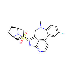 CN1Cc2c(C3=C[C@H]4CC[C@@H](C3)N4S(C)(=O)=O)[nH]c3nccc(c23)-c2cc(F)ccc21 ZINC001772595788