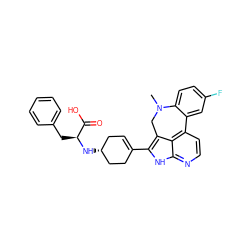 CN1Cc2c(C3=CC[C@@H](N[C@@H](Cc4ccccc4)C(=O)O)CC3)[nH]c3nccc(c23)-c2cc(F)ccc21 ZINC001772621183