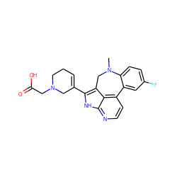 CN1Cc2c(C3=CCCN(CC(=O)O)C3)[nH]c3nccc(c23)-c2cc(F)ccc21 ZINC001772654485