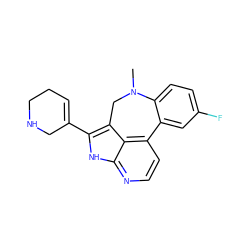 CN1Cc2c(C3=CCCNC3)[nH]c3nccc(c23)-c2cc(F)ccc21 ZINC001772607172