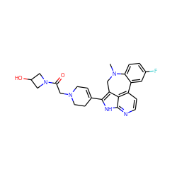 CN1Cc2c(C3=CCN(CC(=O)N4CC(O)C4)CC3)[nH]c3nccc(c23)-c2cc(F)ccc21 ZINC001772629974