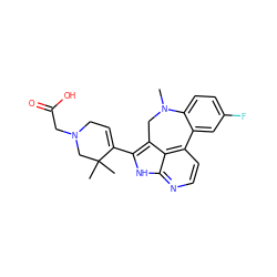 CN1Cc2c(C3=CCN(CC(=O)O)CC3(C)C)[nH]c3nccc(c23)-c2cc(F)ccc21 ZINC001772630962