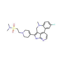 CN1Cc2c(C3=CCN(CCS(=O)(=O)N(C)C)CC3)[nH]c3nccc(c23)-c2cc(F)ccc21 ZINC001772642419