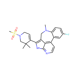 CN1Cc2c(C3=CCN(S(C)(=O)=O)CC3(C)C)[nH]c3nccc(c23)-c2cc(F)ccc21 ZINC001772640327